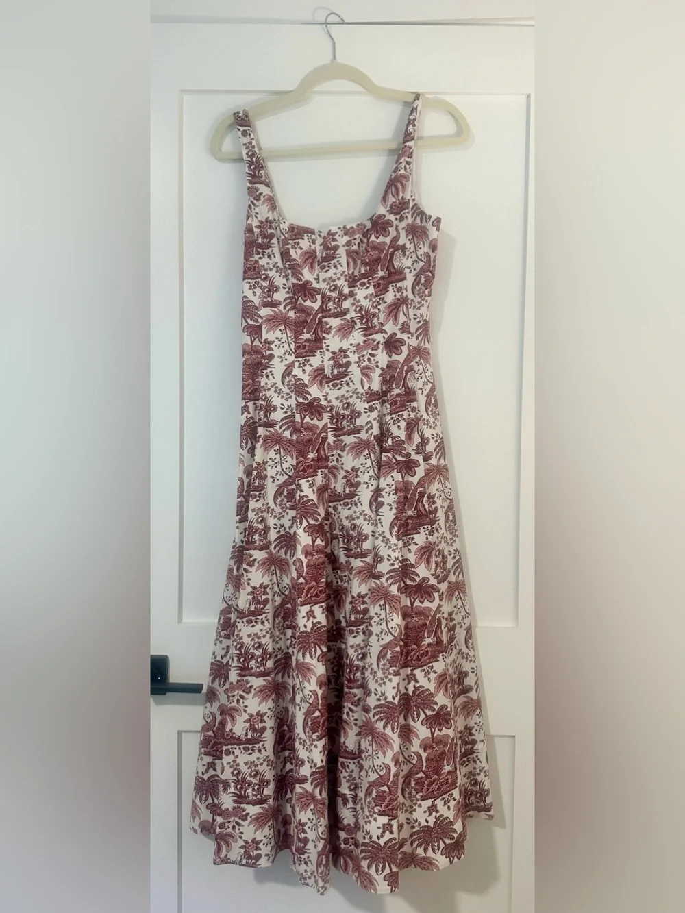 STAUD Wells Dress in Bordeaux Toile